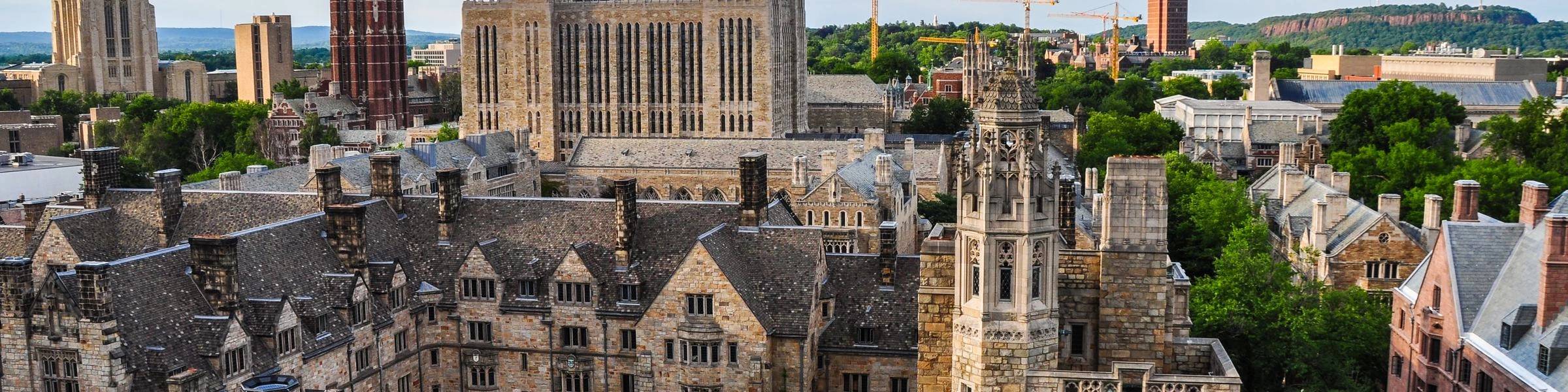 Photo of the Yale University campus from the air